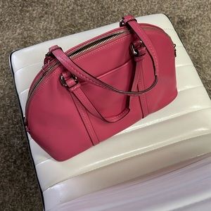 New Coach Peyton Leather Cora Domed Satchel Pink Purse Spring Summer Barbie